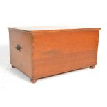 A 19th / early 20th century camphor wood blanket box chest. Of rectangular form with plain panel