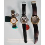 A collection of three gents automatic wristwatches to include a Constantin Weisz moon phase, Seiko