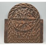 A 19th century large carved wooden panel from Western India collected by the vendors family when