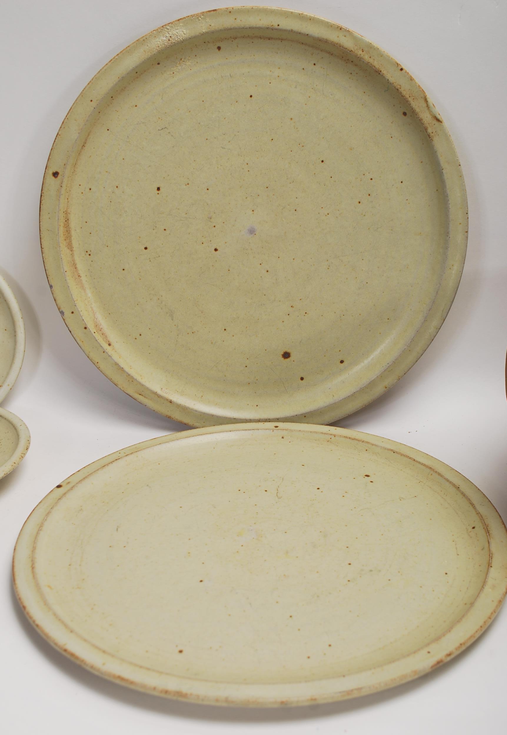 A collection of mid century Ray Finch studio pottery items being ochre fired to include fruit - Image 3 of 6