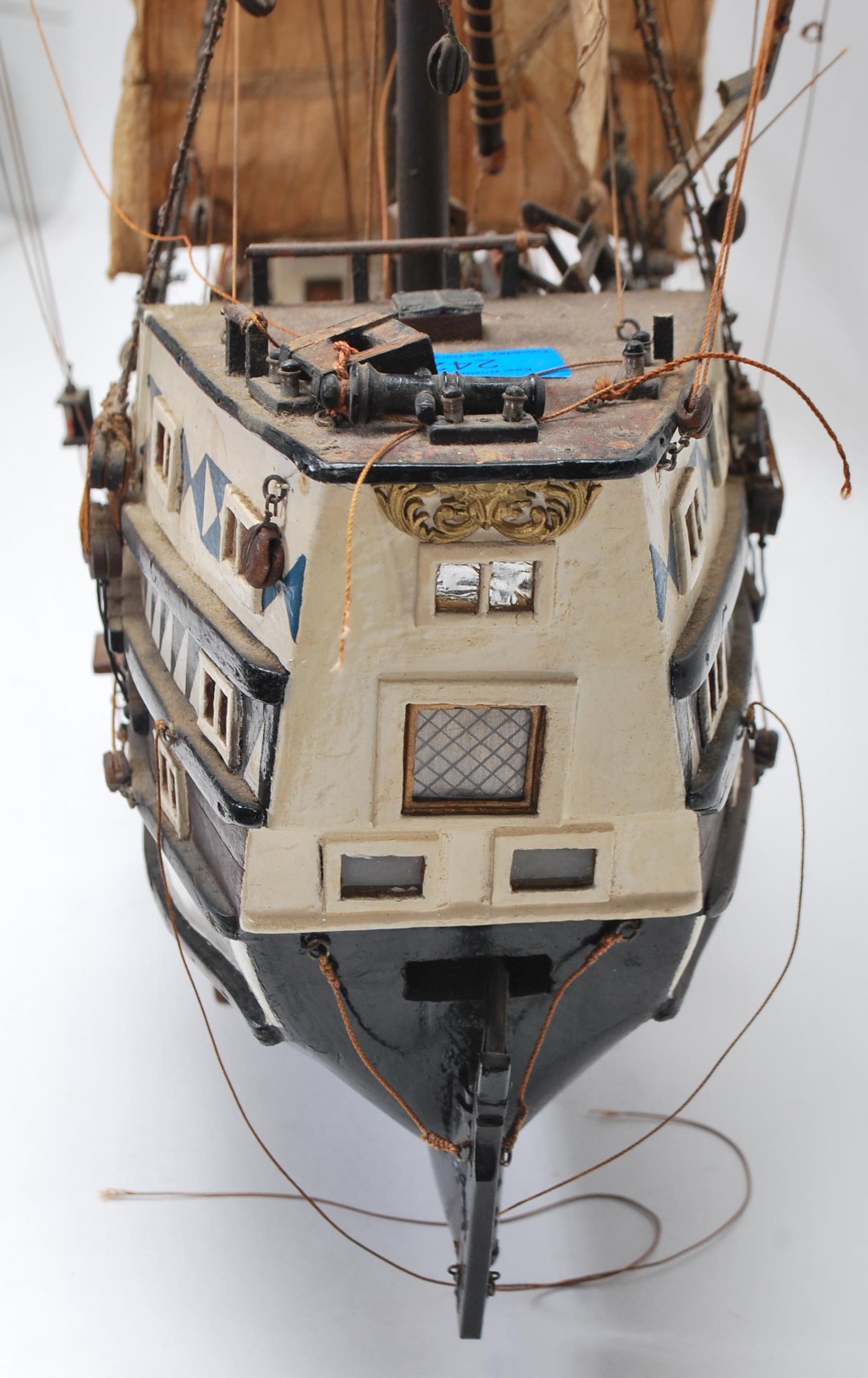 A vintage 20th Century large scratch built model of a galleon style ship in the manner of the - Image 9 of 9