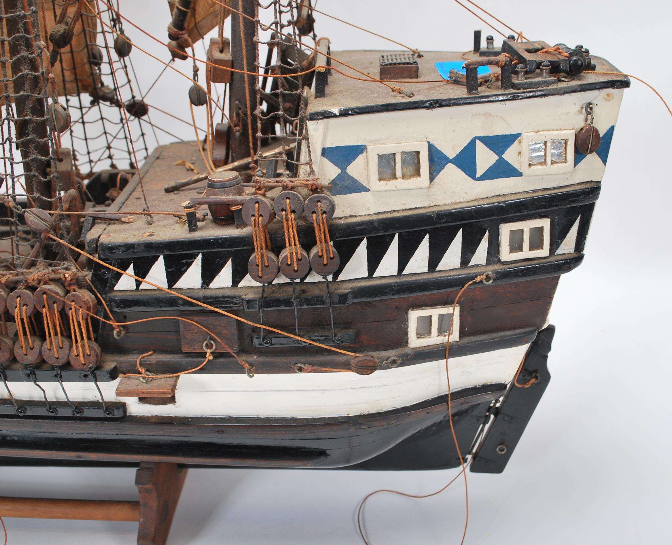 A vintage 20th Century large scratch built model of a galleon style ship in the manner of the - Image 7 of 9