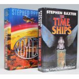 A pair of hardback books by Stephen Baxter one entitled 'Voyage' and the other 'The Time Ships'