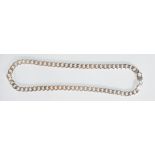 A stamped 925 silver flat link necklace chain having a lobster clasp. Weight 68.3g. Measures 20
