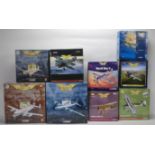 A group of eight, mostly Corgi model plane kits to include Aviation Archive models Lockheed