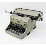 A vintage retro 20th Century industrial office  Imperial 66 typewriter finished in a green colourway