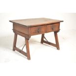 A pair of 17th century Queen Anne drawers set to a later 19th century side table having mahogany