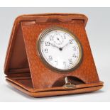 An early 20th century circa  1930's Art Deco Goliath pocket watch / travel clock. Of nickel silver
