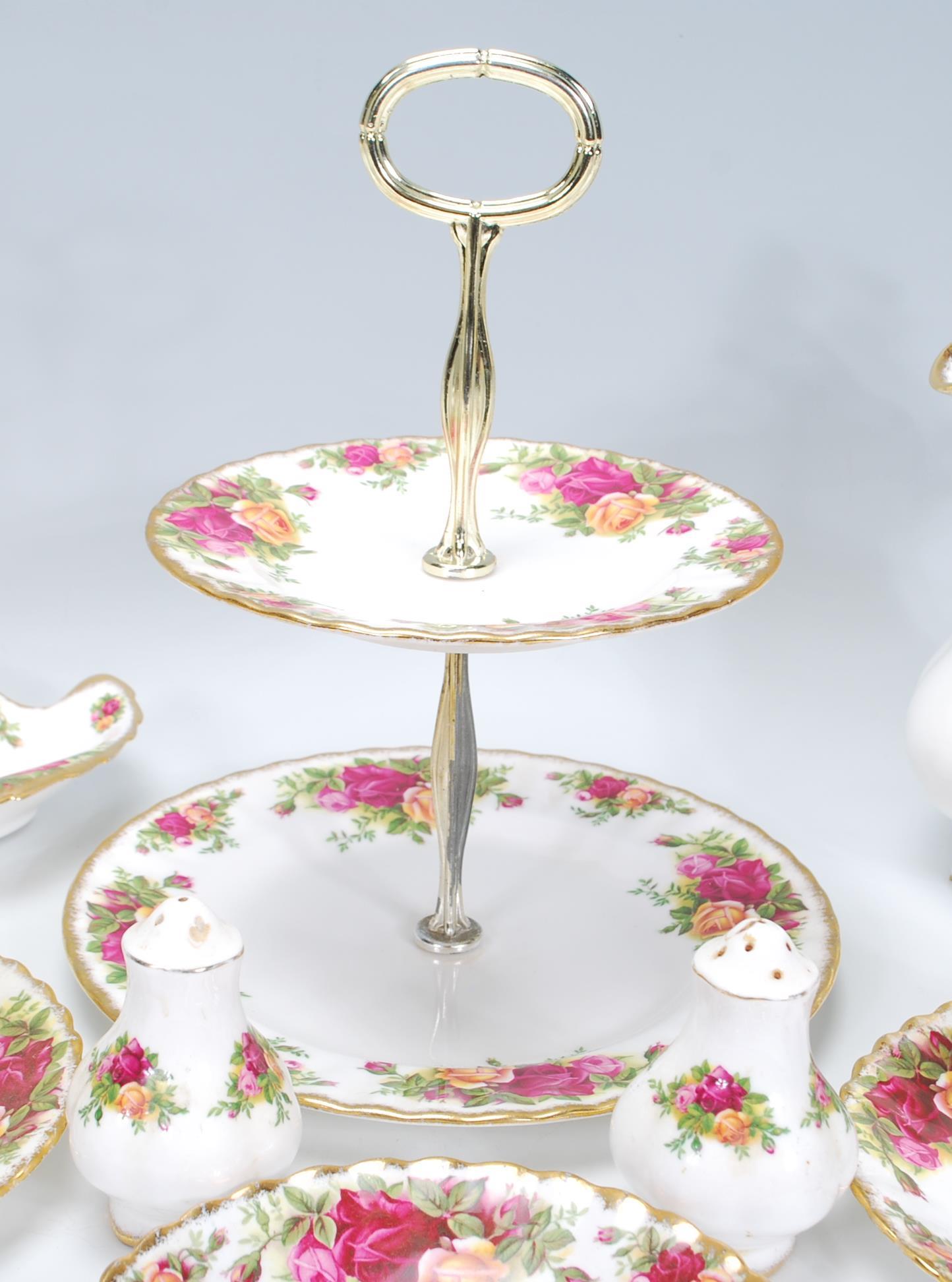 A selection of Royal Albert Old Country Roses pattern ceramics to include tea cups and saucers, twin - Image 5 of 7