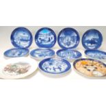 A selection of Royal Copenhagen blue and white porcelain annual Christmas plates with years dating