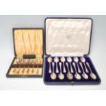 A silver hallmarked cased Francis Higgins & Sons Ltd 12-piece teaspoon set / service complete in the