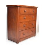 A 19th century Victorian mahogany 2 over 3 chest of drawers. Raised on a plinth base with 2 short