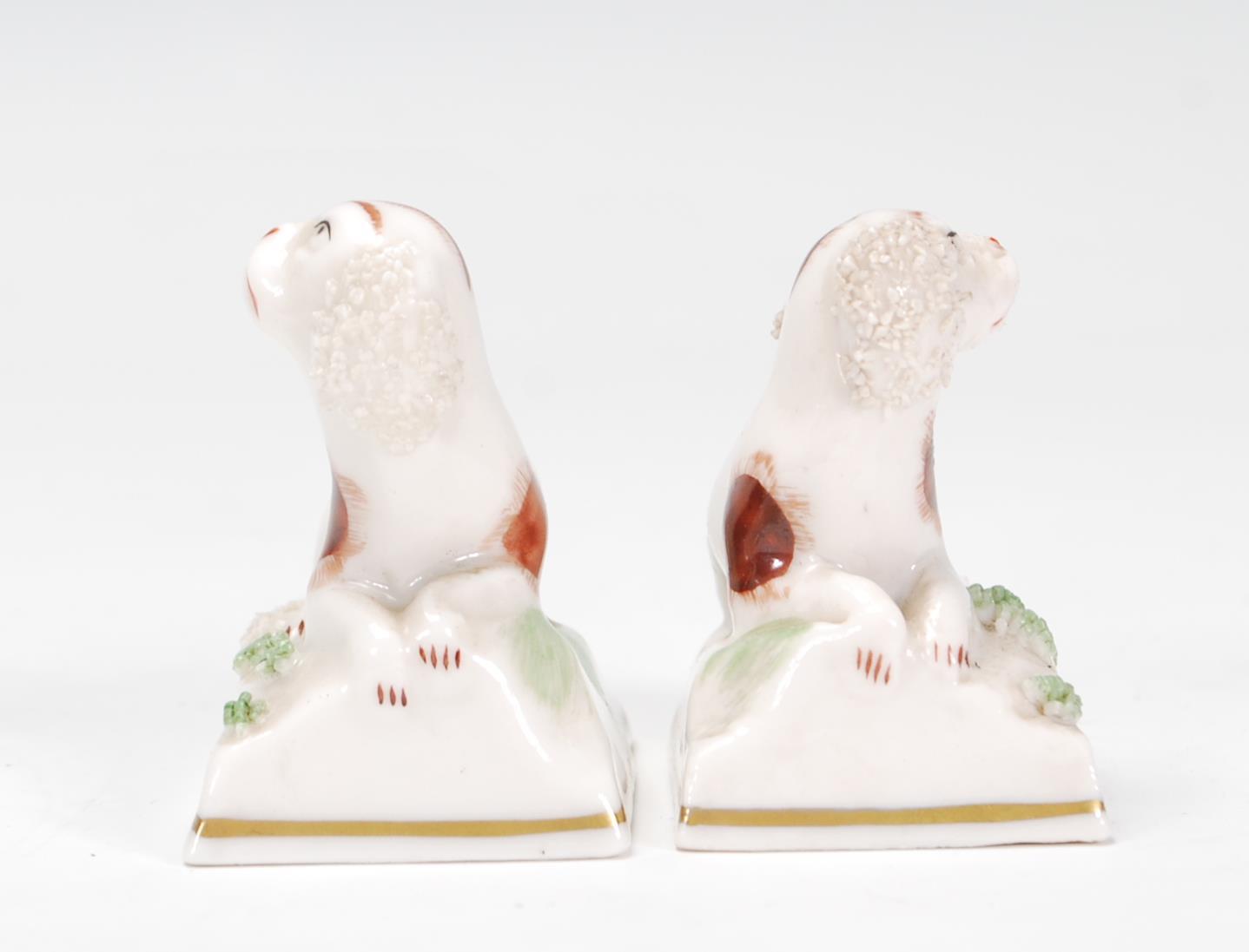 A pair of rare 19th Century Victorian Chelsea ceramic figurines in the form of King Charles Spaniels - Image 2 of 7