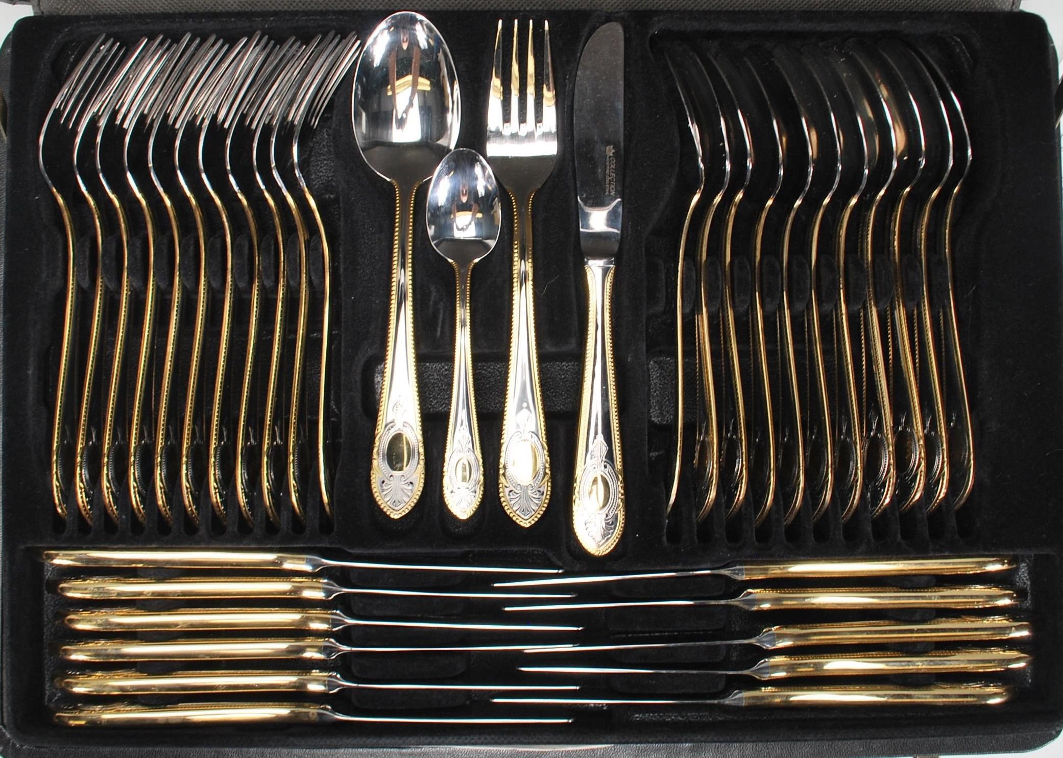 A cased 60 piece dinner table canteen of cutlery by SBS Besteckvertriebs-GmbH Solingen. Decorated in - Image 2 of 3