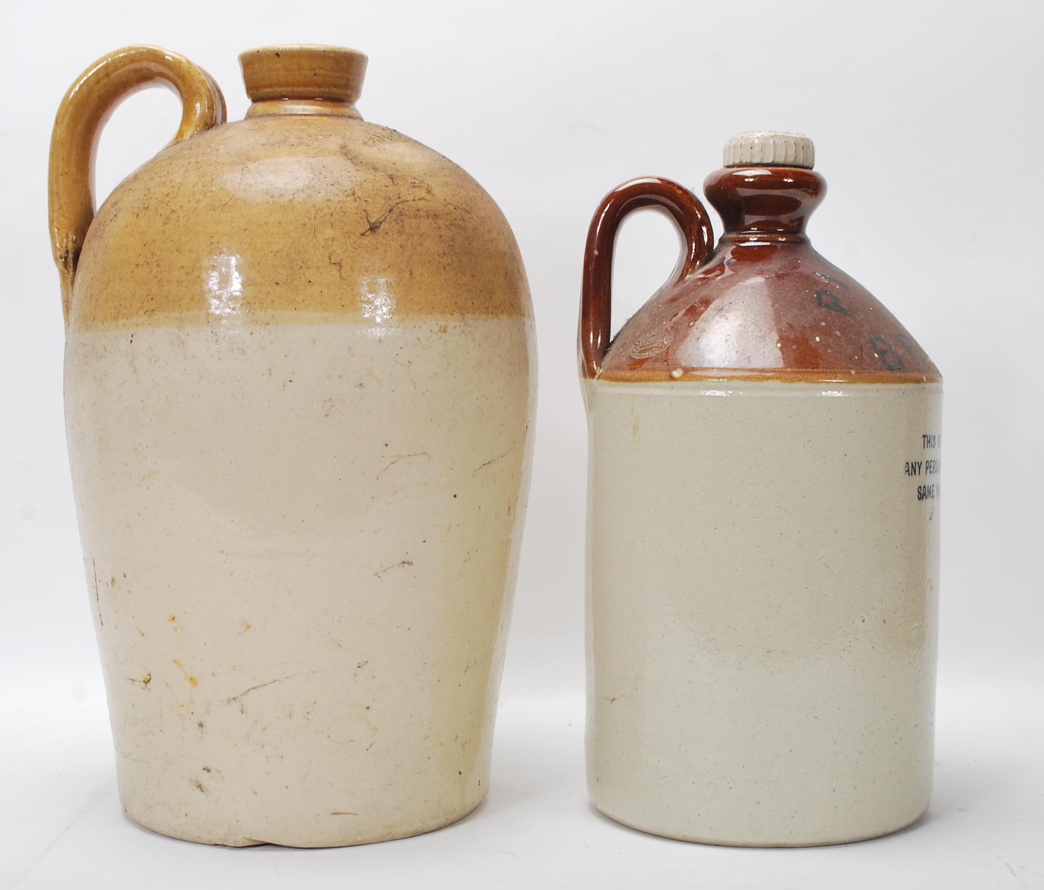 Two vintage advertising stoneware pots of local interest, both with notation for Bristol, the larger - Image 2 of 5