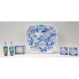 A collection of Japanese blue and white ceramics dating from the 19th Century to include an