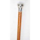 A 20th Century silver hallmarked topped gentleman's evening opera walking stick promenade cane