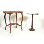 A 19th century Victorian mahogany inlaid occasional table having line inlaid decoration and