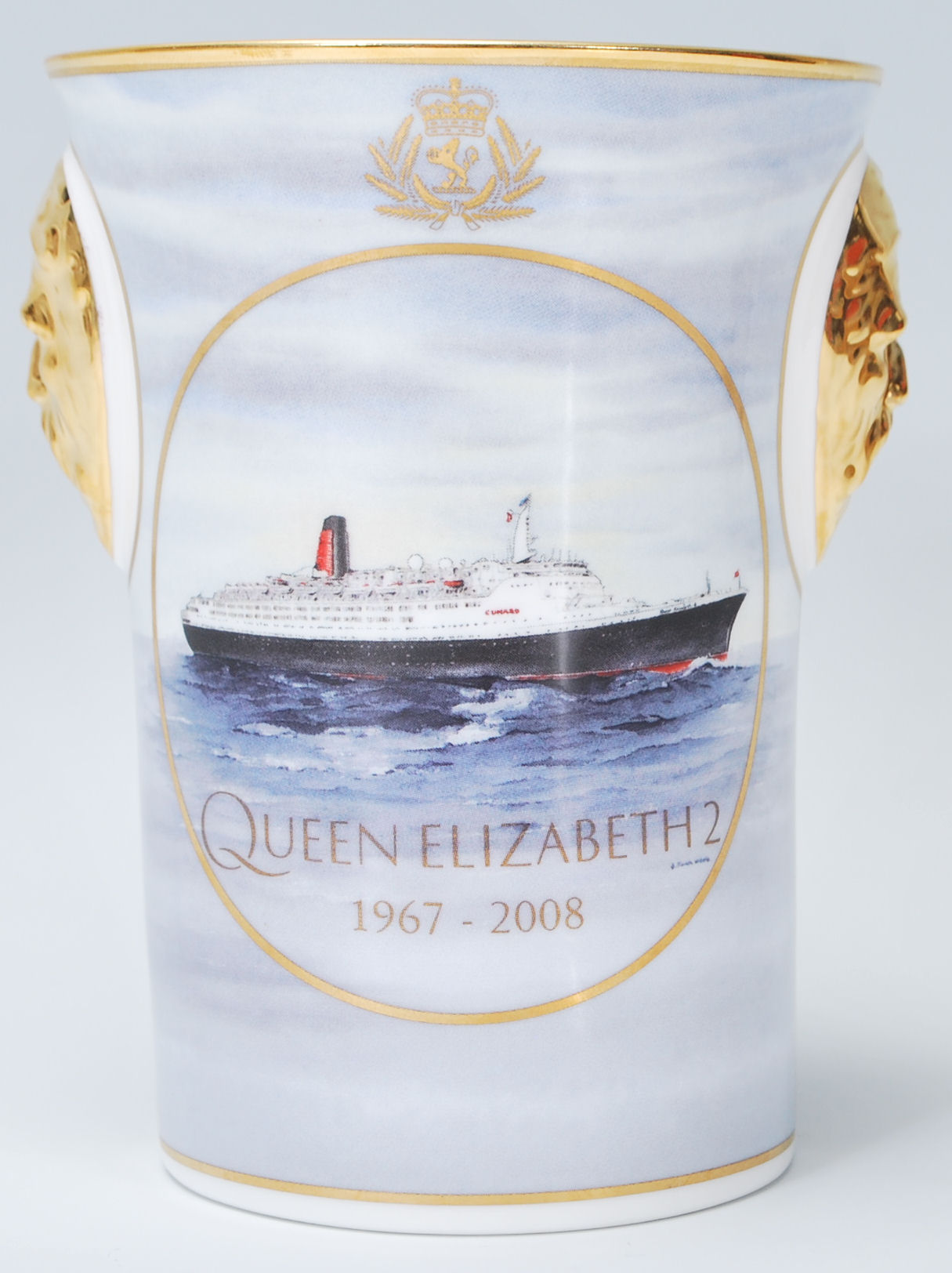 Cunard - A limited edition fine bone china beaker. The Neptune beaker depicting Cunard's Queen - Image 2 of 7