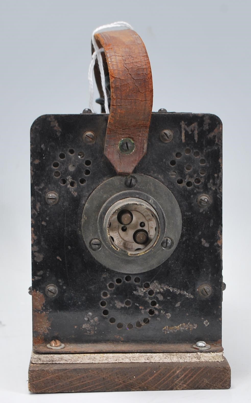 A vintage 20th Century theatre light having control switch atop via a sliding action, with lights to - Image 2 of 6