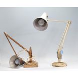 Two vintage 20th Century Herbert Terry industrial Anglepoise lamps to include a in original gold