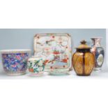 A collection of Chinese ceramics to include a  large Famille rose vase, small famille rose