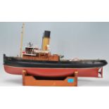 A wooden and composite model boat - tub boat with name ' Davie ' complete with an inset motor (