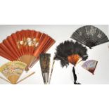 A collection of vintage fans dating from the early 20th Century to include an Art Deco faux tortoise