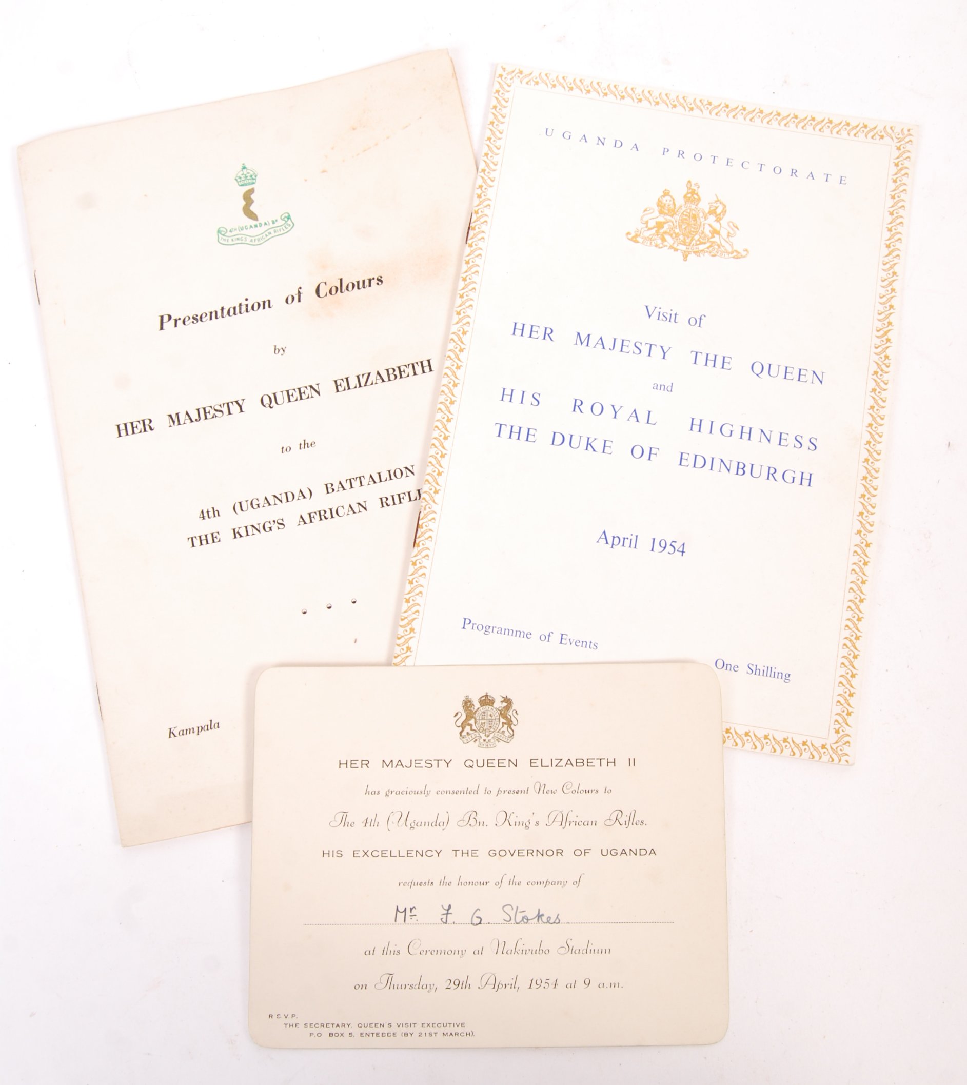 COLLECTION OF UGANDA KINGS AFRICAN RIFLES EPHEMERA