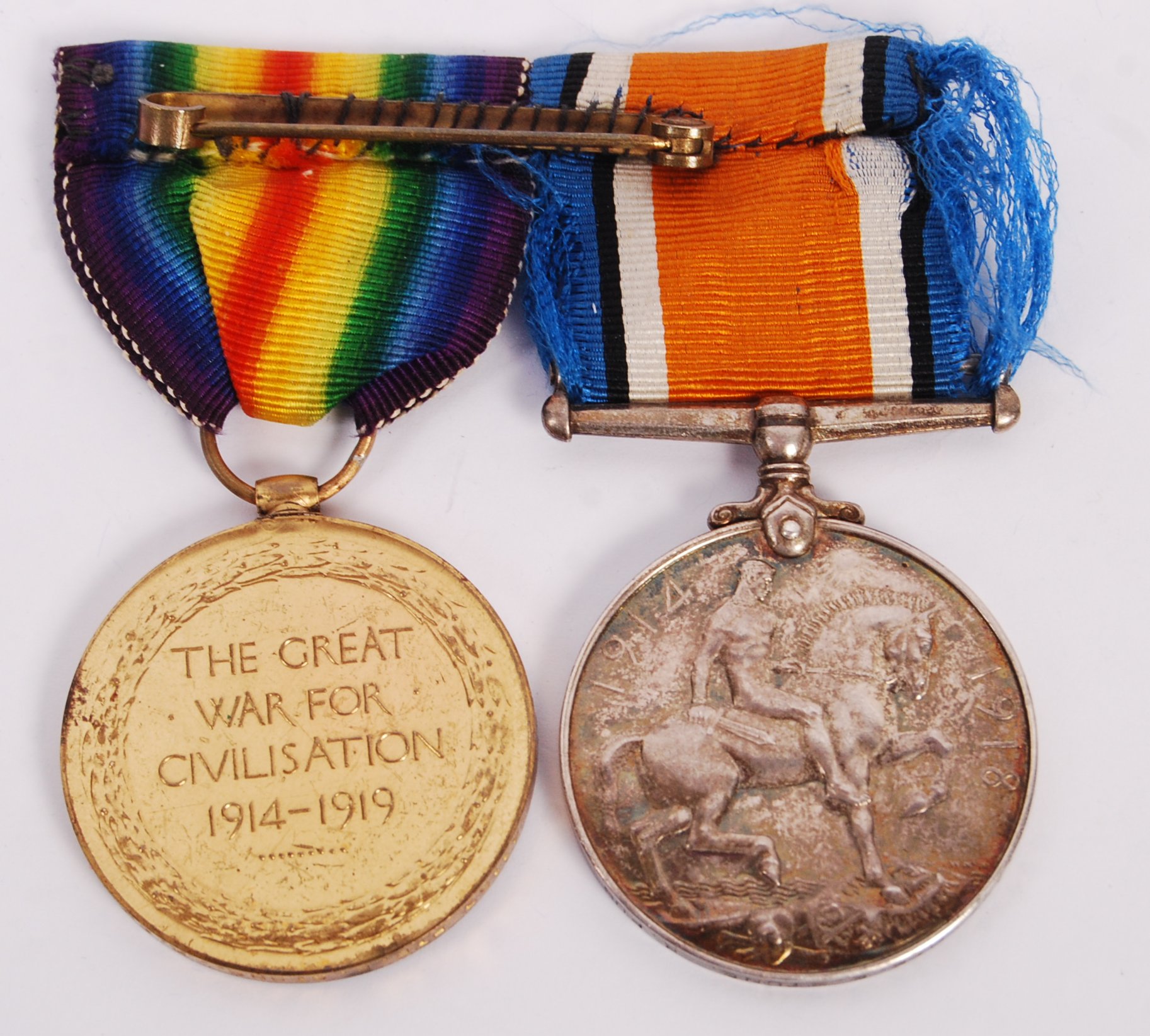 ORIGINAL WWI MEDAL PAIR PRIVATE E STONE ROYAL FUSI - Image 2 of 4