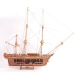 SCRATCH BUILT MODEL OF THE HMS BOUNTY WITH CUT OUT