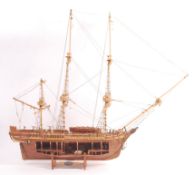SCRATCH BUILT MODEL OF THE HMS BOUNTY WITH CUT OUT