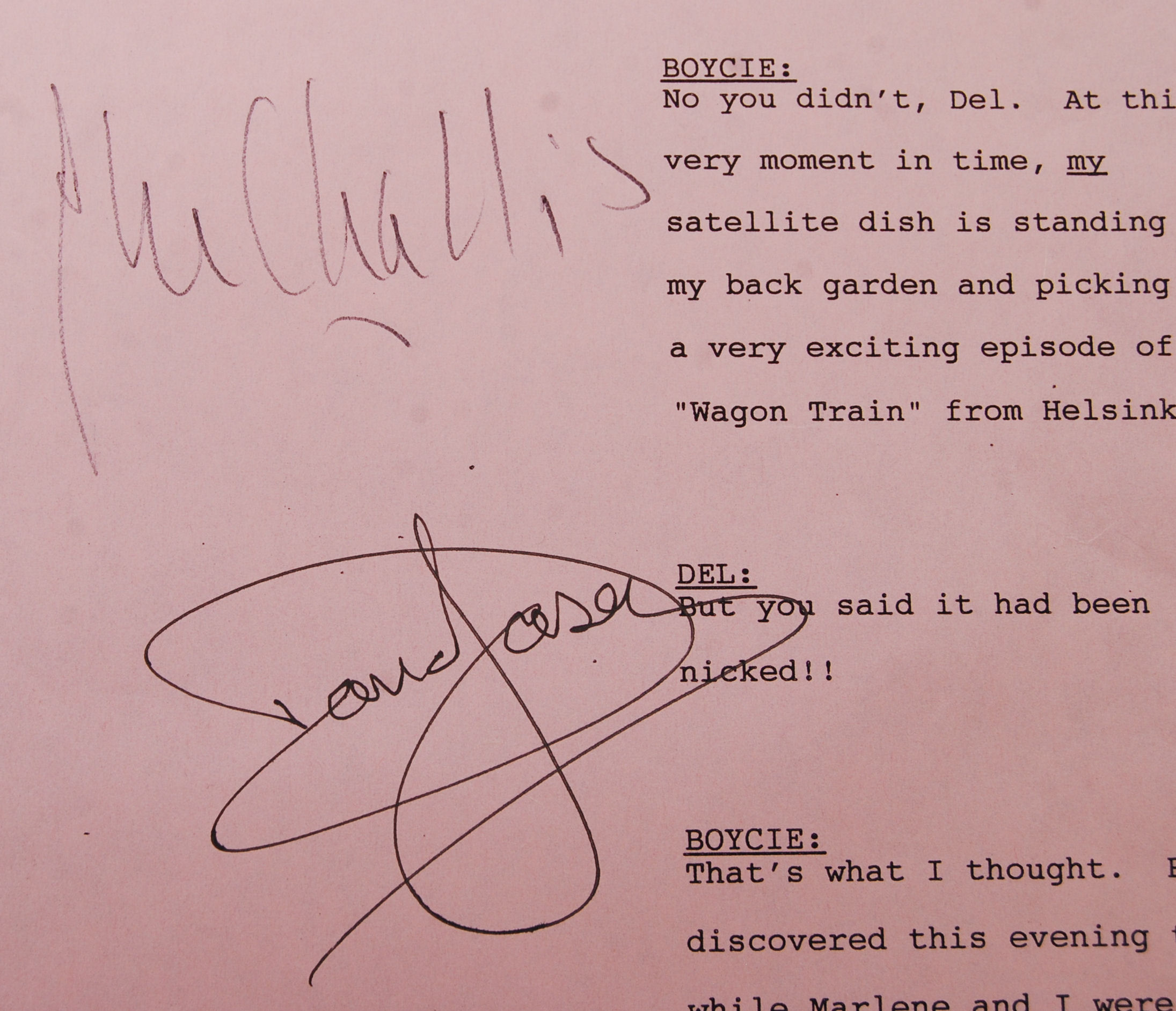 ONLY FOOLS & HORSES - DUAL AUTOGRAPHED SCRIPT PAGE - Image 2 of 3