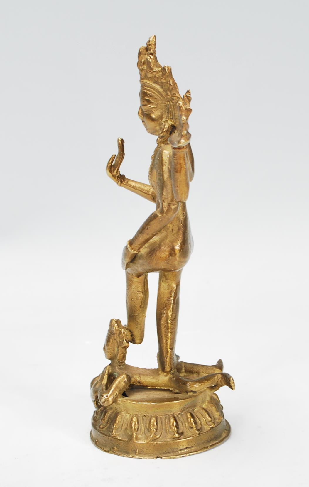 A 20th Century brass figure of Indian Hindu Lord S - Image 4 of 4