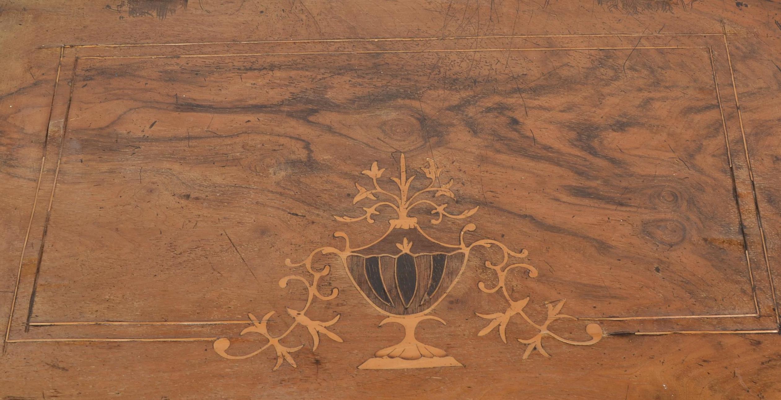 A 19th Century Victorian walnut inlaid pier - pede - Image 3 of 7
