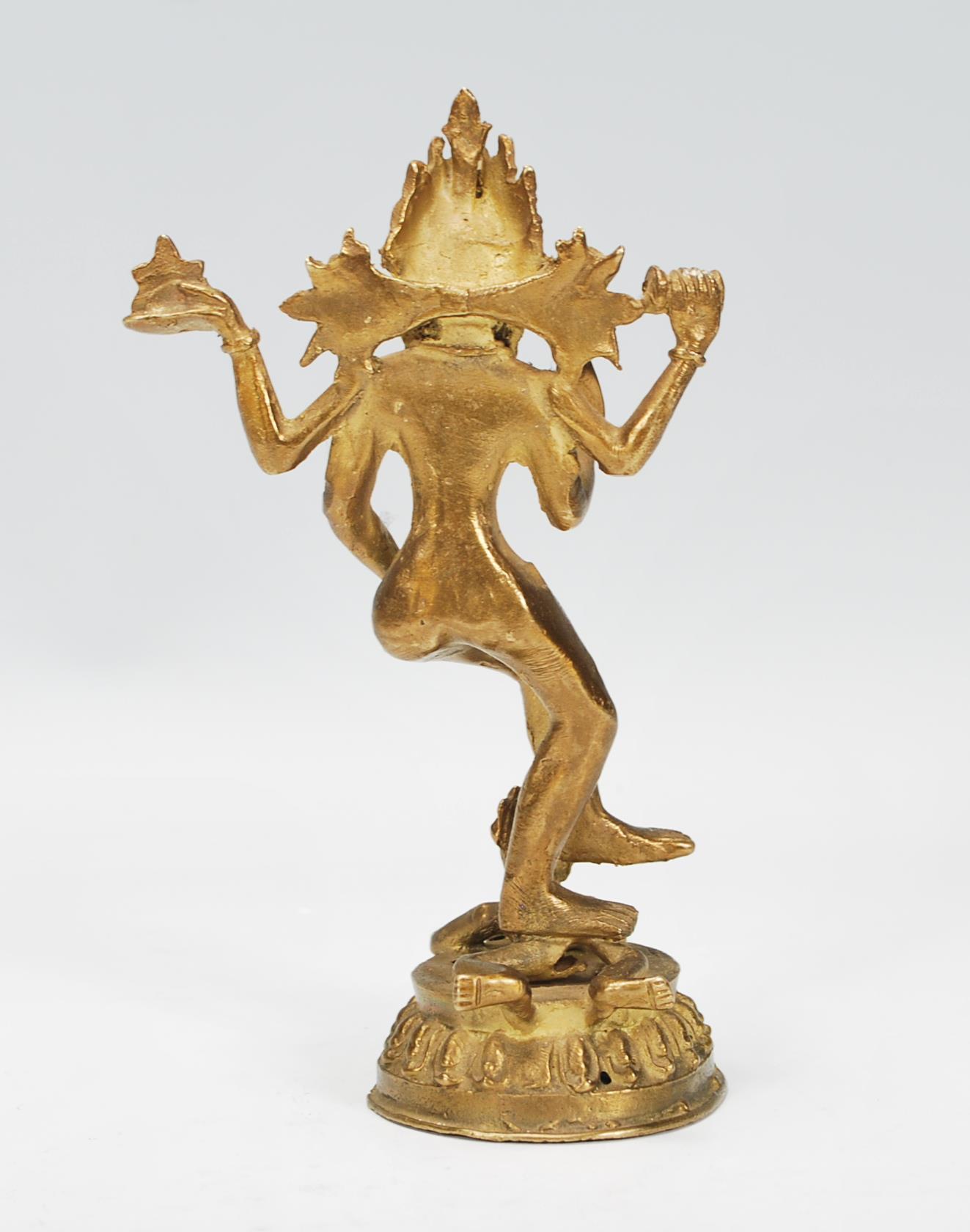 A 20th Century brass figure of Indian Hindu Lord S - Image 3 of 4