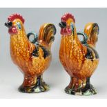 A pair of early 20th Century majolica glazed ceram