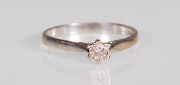 An English hallmarked 18ct white gold and diamond