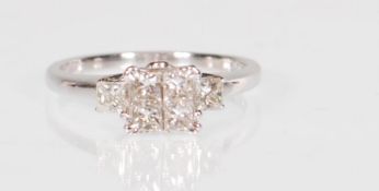 18CT WHITE GOLD AND DIAMOND PAVE SET RING APPROX .