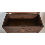 An 18th century antique oak coffer / chest having