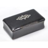 A 19th Century Victorian ebony snuff box of rectan