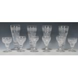 A good set of 6 acid etched 19th century sherry /