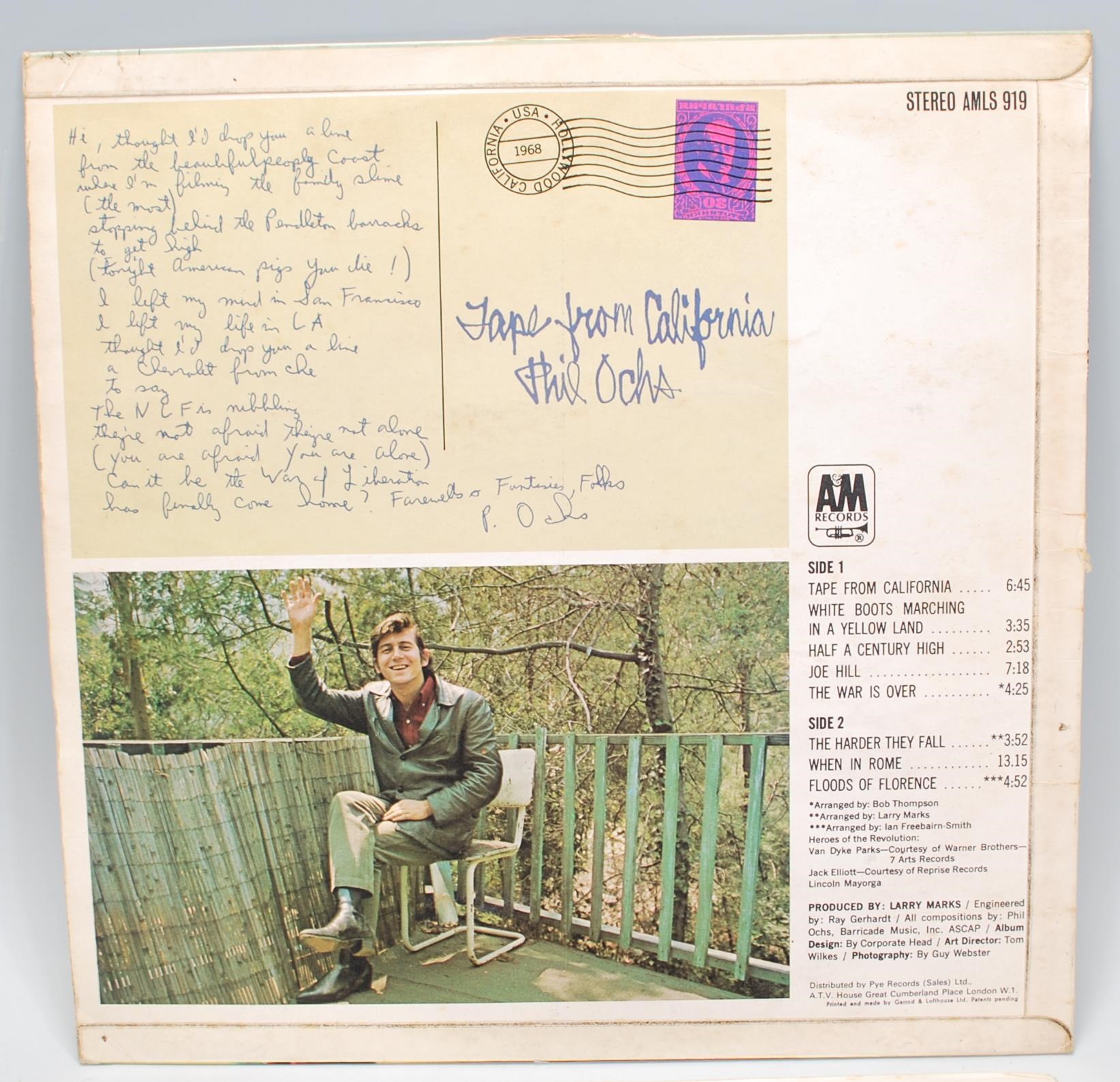 Vinyl long play LP record album by Phil Ochs – Tap - Image 7 of 7