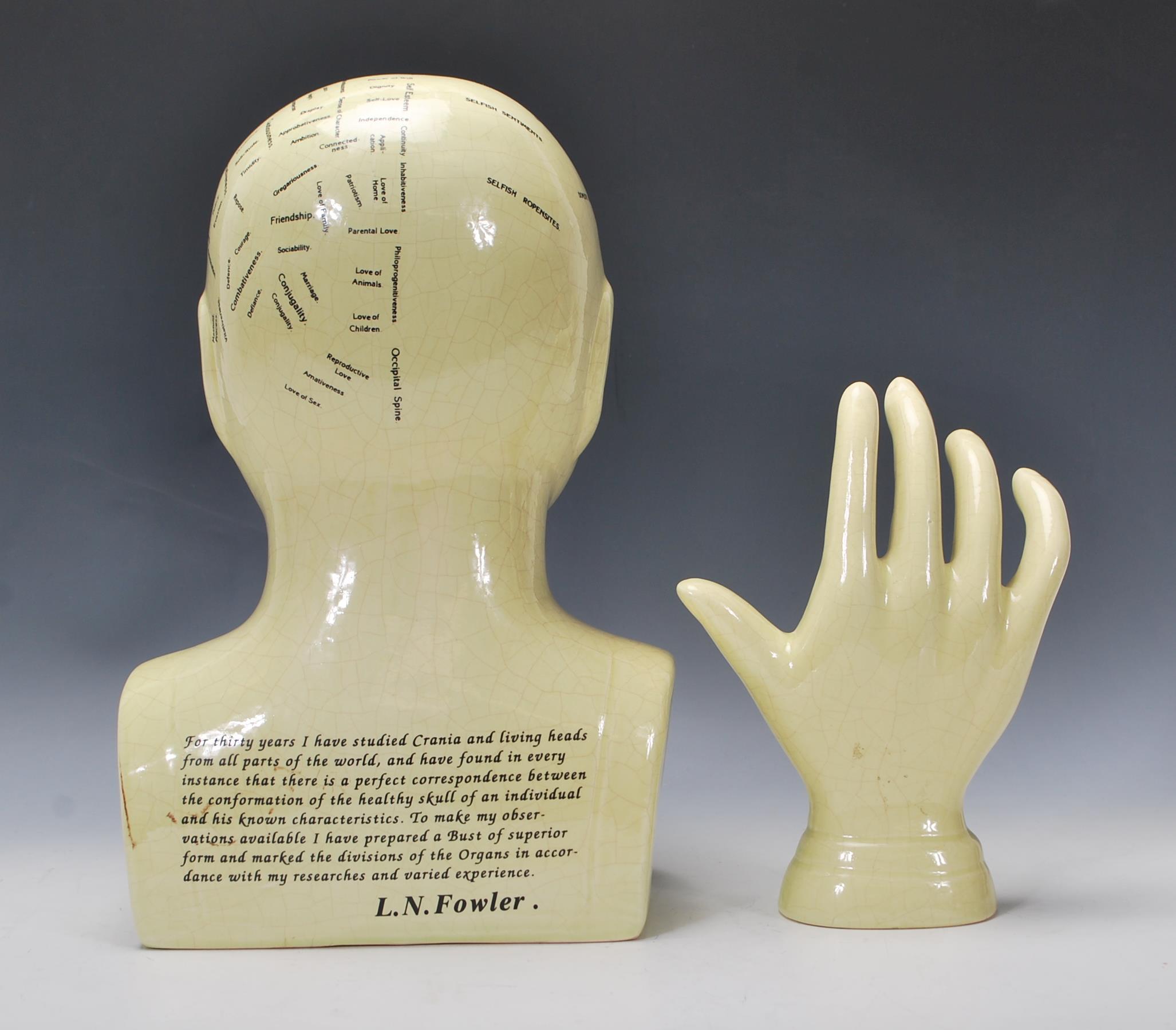 A vintage style 20th Century ceramic Phrenology He - Image 3 of 6