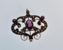 A late 19th century 9ct gold Victorian Art Nouveau