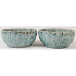 EARLY 20TH CENTURY ANTIQUE EXPERIMENTAL GLAZED POTTERY BOWLS