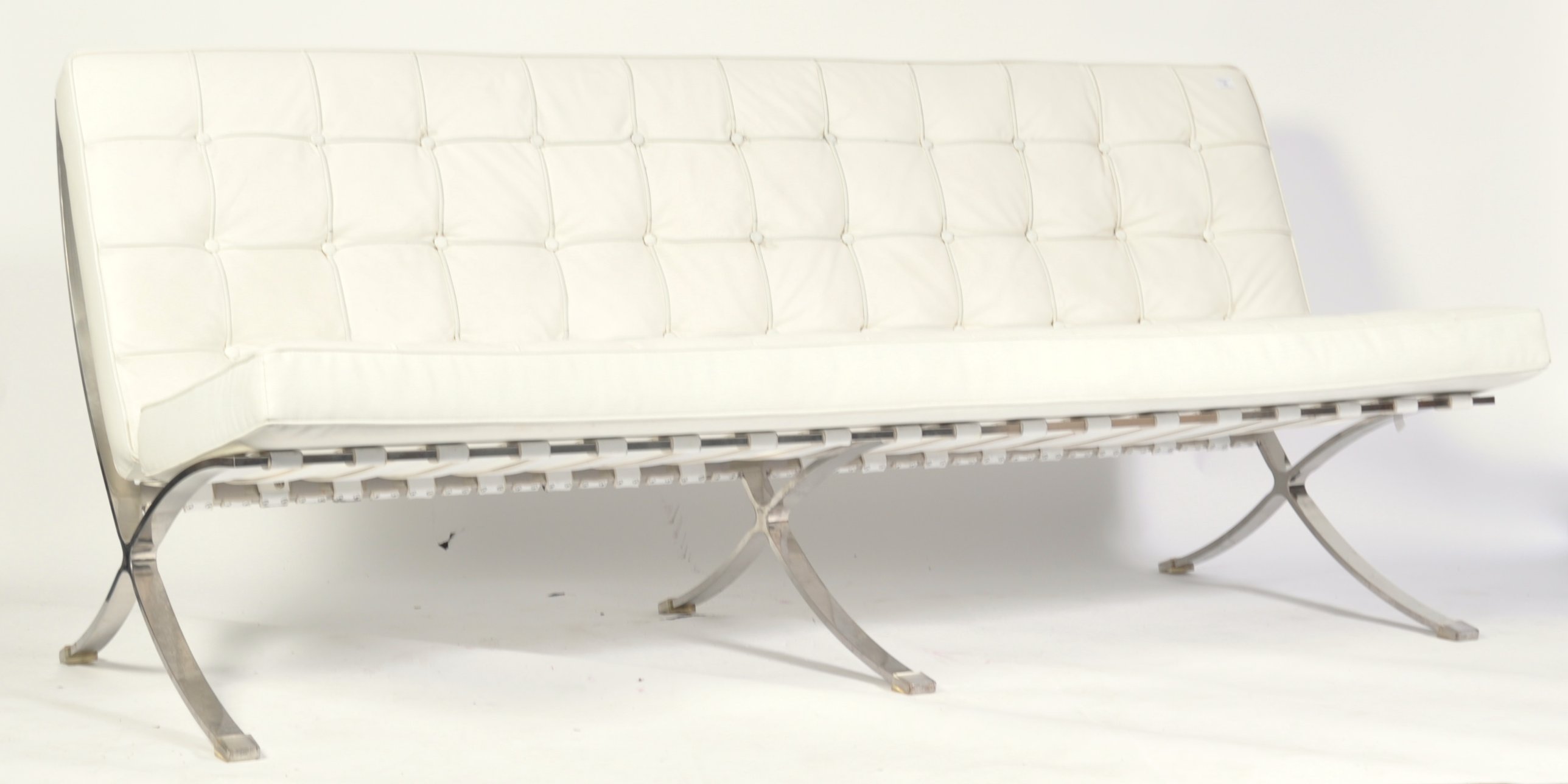 AFTER MIES VAN DER ROHE BARCELONA TYPE SOFA SETTEE - Image 2 of 6