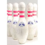 SET OF EIGHT 1980'S AMERICAN AMF AMFLITE BOWLING PINS