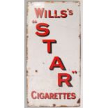 ORIGINAL WILLS STAR CIGARETTES ENAMEL SIGN