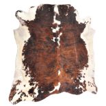 LARGE AND IMPRESSIVE HIDE SKIN RUG WHITE AND BROWN